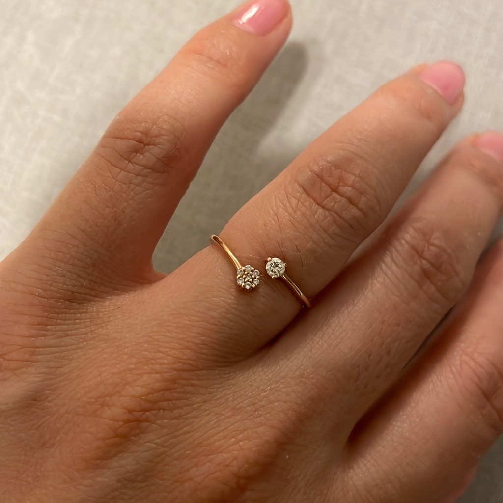 Solid 14k Rose Gold And Diamond Ring